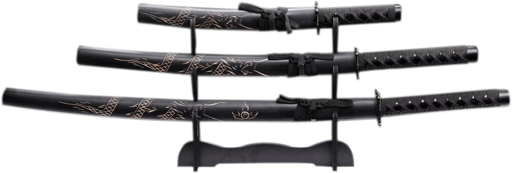 SET DE 3 KATANAS CON SOPORTE DE REGALO CAT-1895