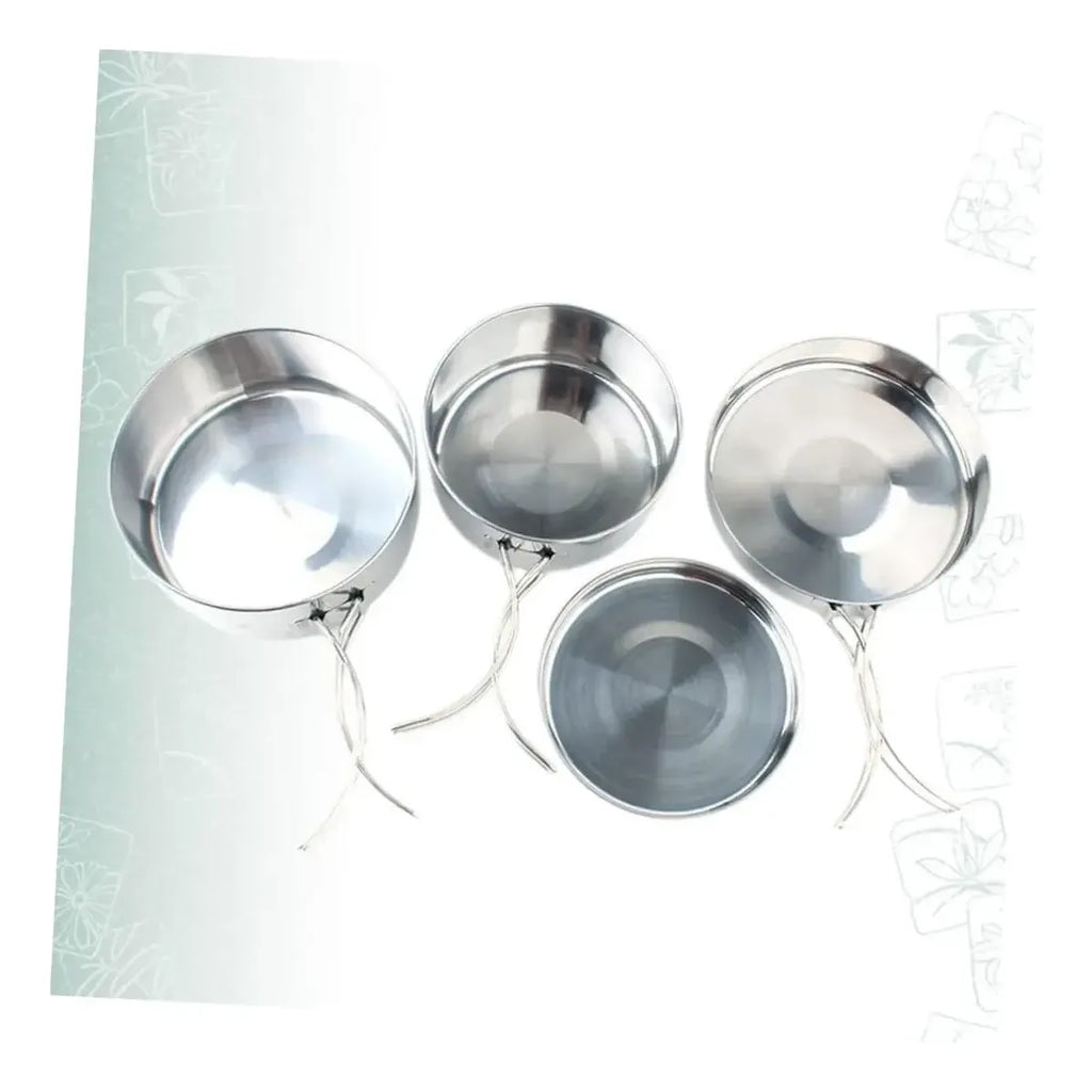 SET DE PLATOS 3 EN 1  PARA UNA PERSONA DE ACERO INOXIDABLE